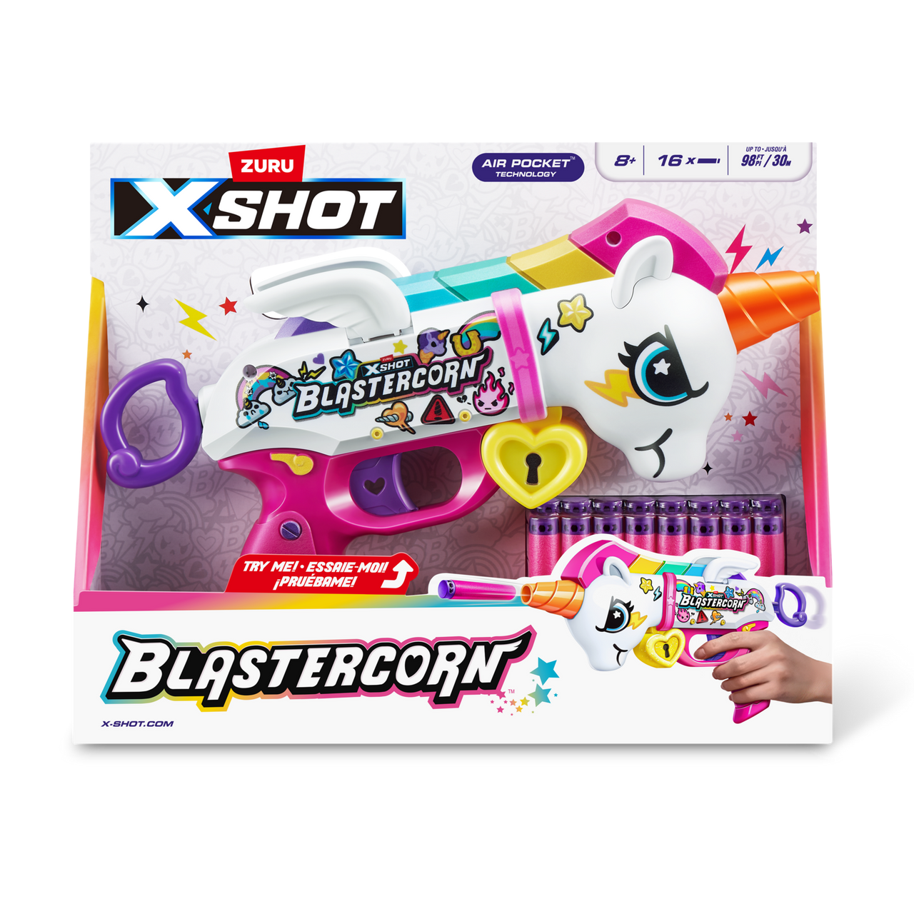 ZURU X Shot Blastercorn Series 1 Unicorn Blaster 16 Darts