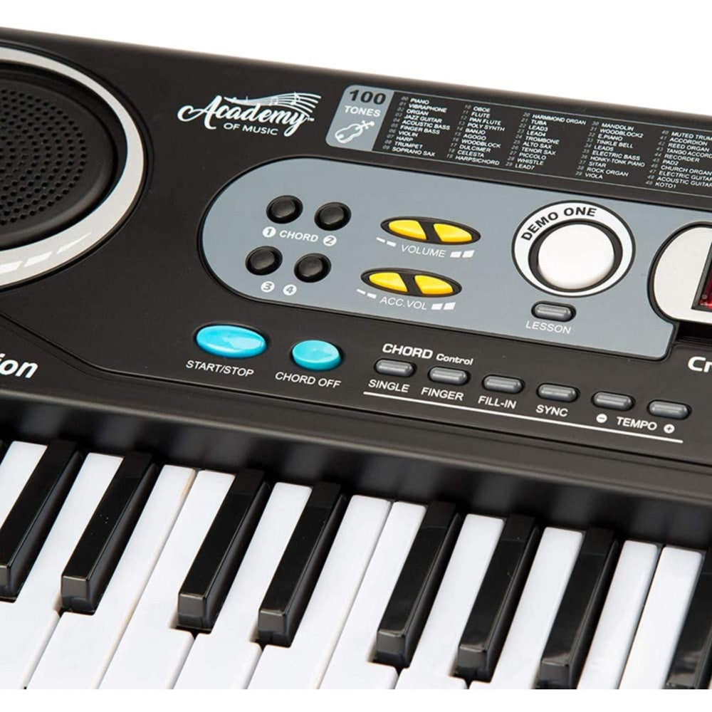 Close-up shot of the Academy of Music 54 Key Toy Electric Piano Keyboard for kids