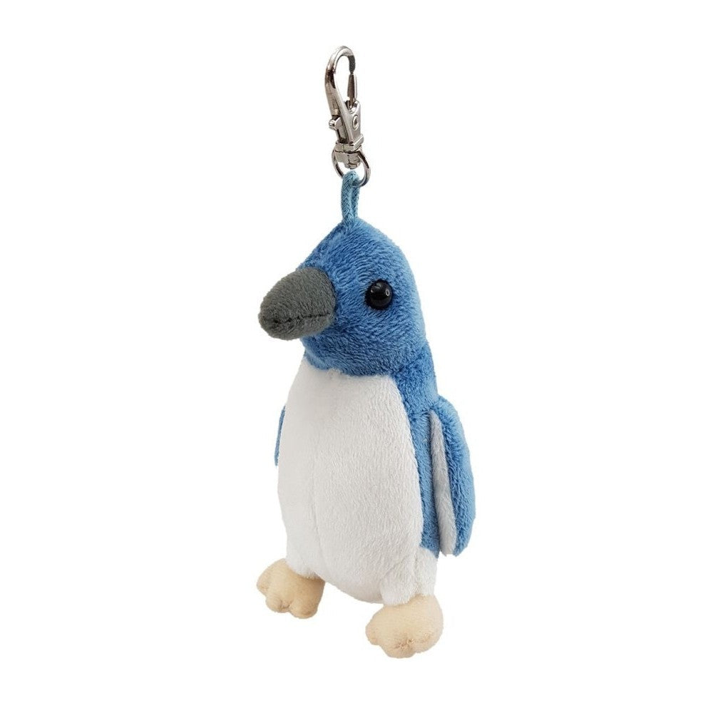 Antics Blue Penguin Keyclip keychain soft toy.