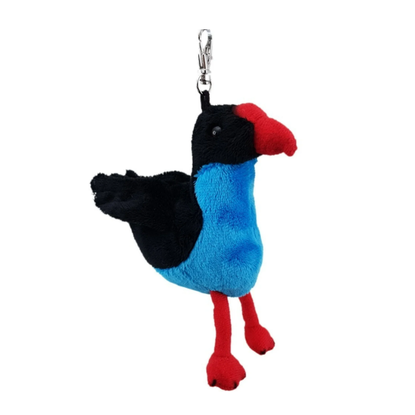 Antics Pukeko Keyclip keychain soft toy.