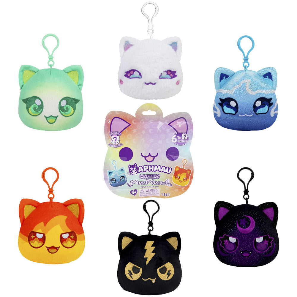 Aphmau Mystery MeeMeow Catface Series 4 Plush Clip-On Blind Bag toys.