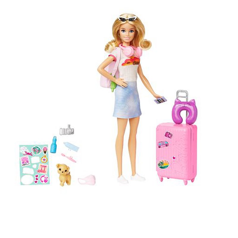 Barbie Travel Doll With Puppy And Accessories
