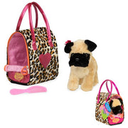 Pucci Pup Leopard Plush Glam Bag & Pug