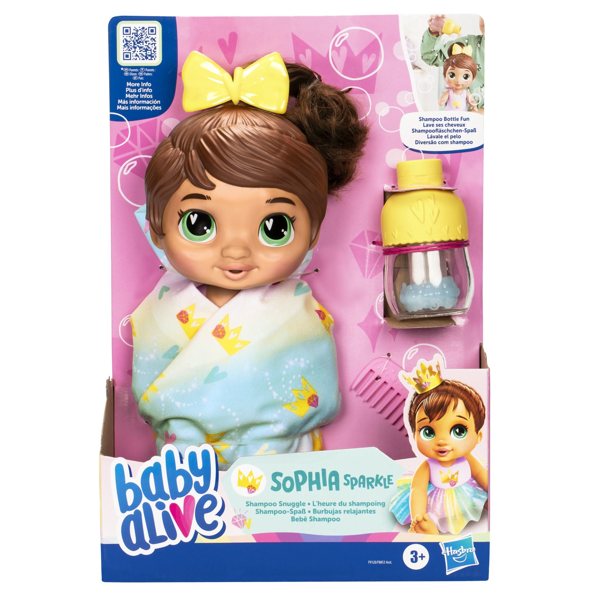 Baby Alive Pretend Shampoo Snuggle Brown Hair Sophia
