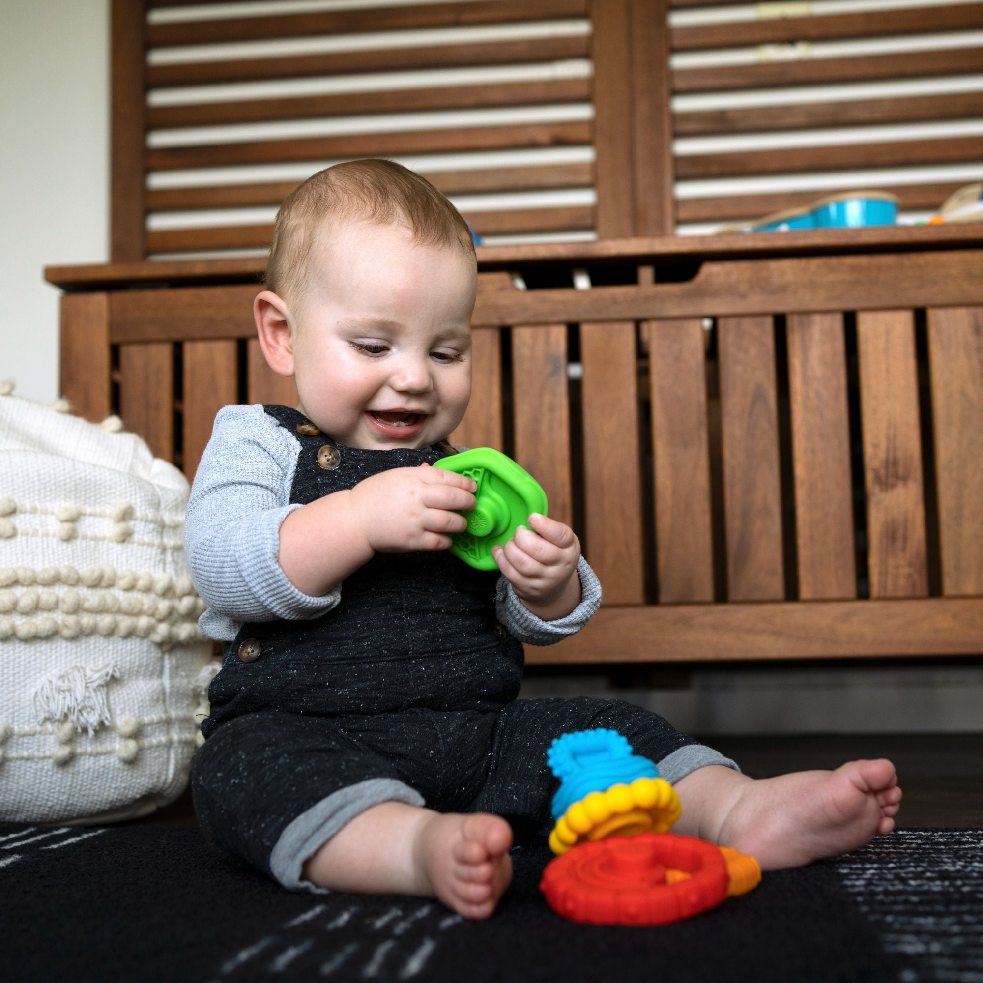 Baby Einstein Stack & Teethe Multi-Textured Teether Toy - Toyworld NZ