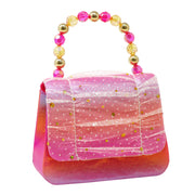 Pink Poppy Butterfly Ruched Sparkle Hard Handbag