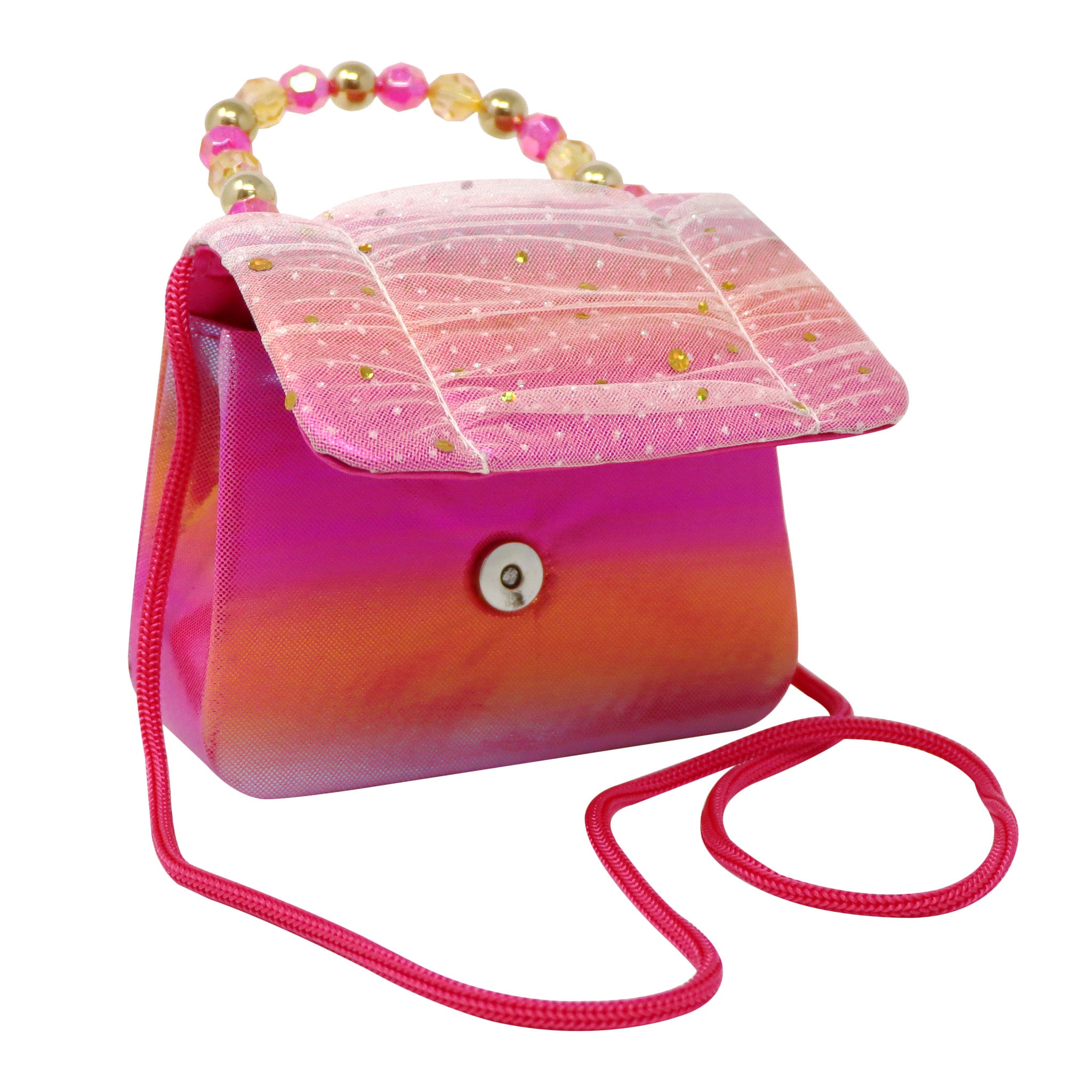 Pink Poppy Butterfly Ruched Sparkle Hard Handbag