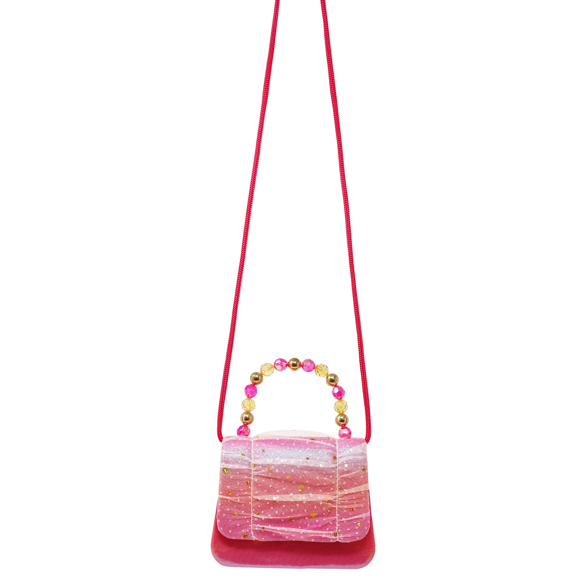 Pink Poppy Butterfly Ruched Sparkle Hard Handbag
