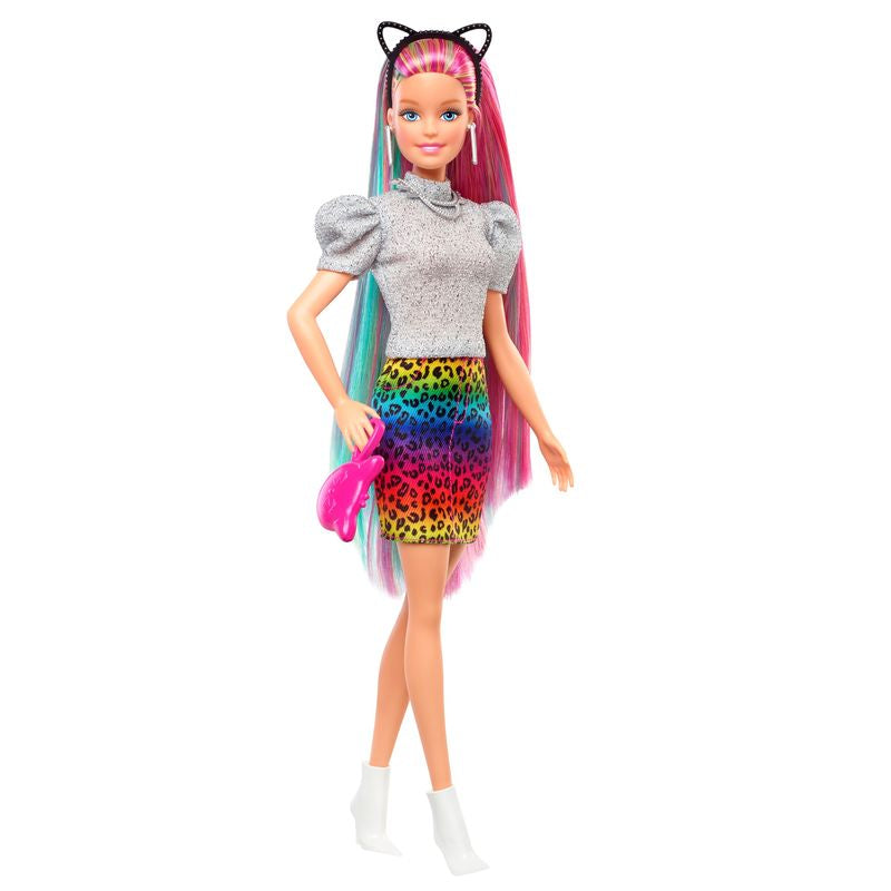 Barbie Leopard Rainbow Hair Doll Rainbow Skirt