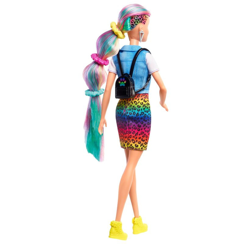 Barbie Leopard Rainbow Hair Doll Rainbow Skirt