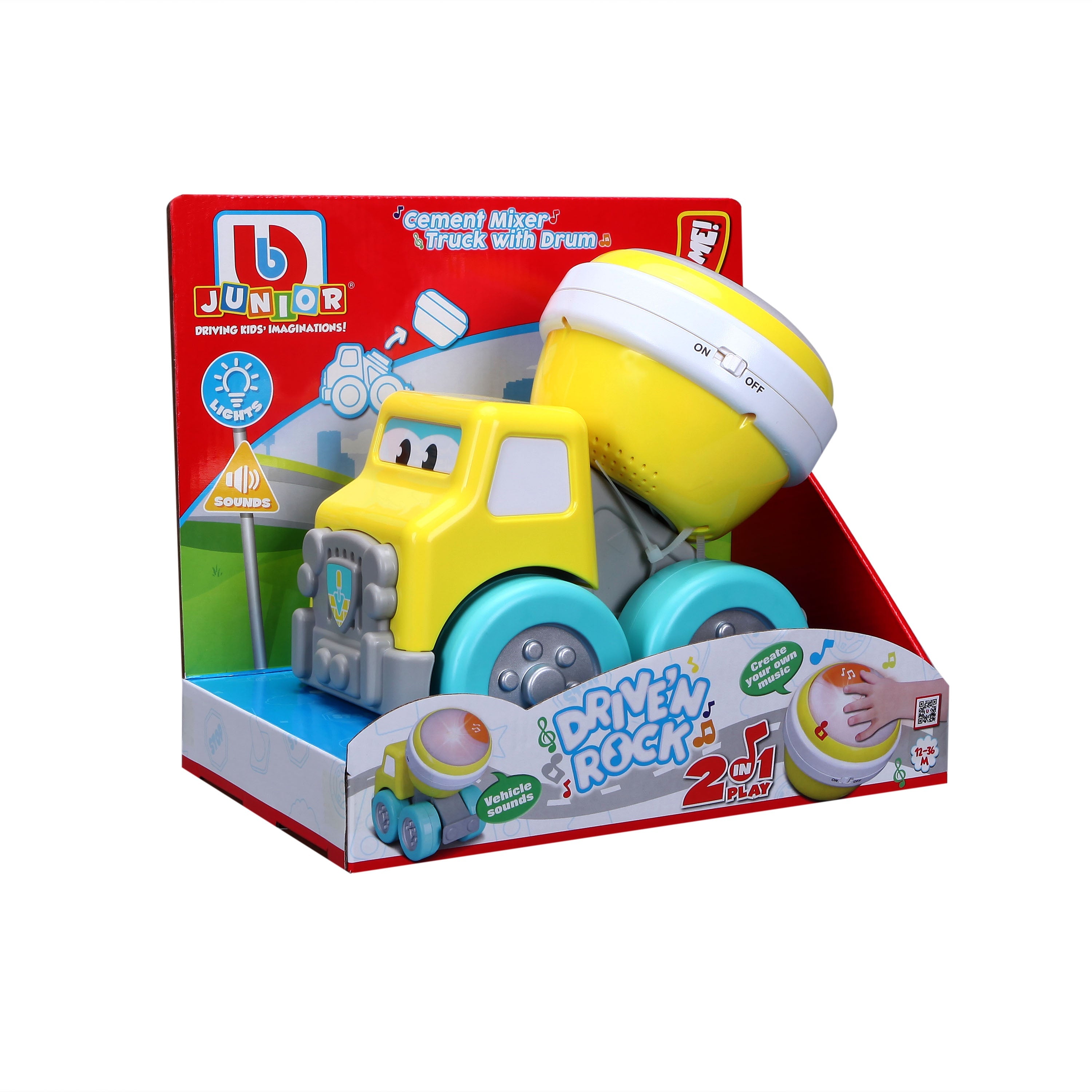 Bbjunior Drive 'N Rock Cement Mixer Truck With Drum