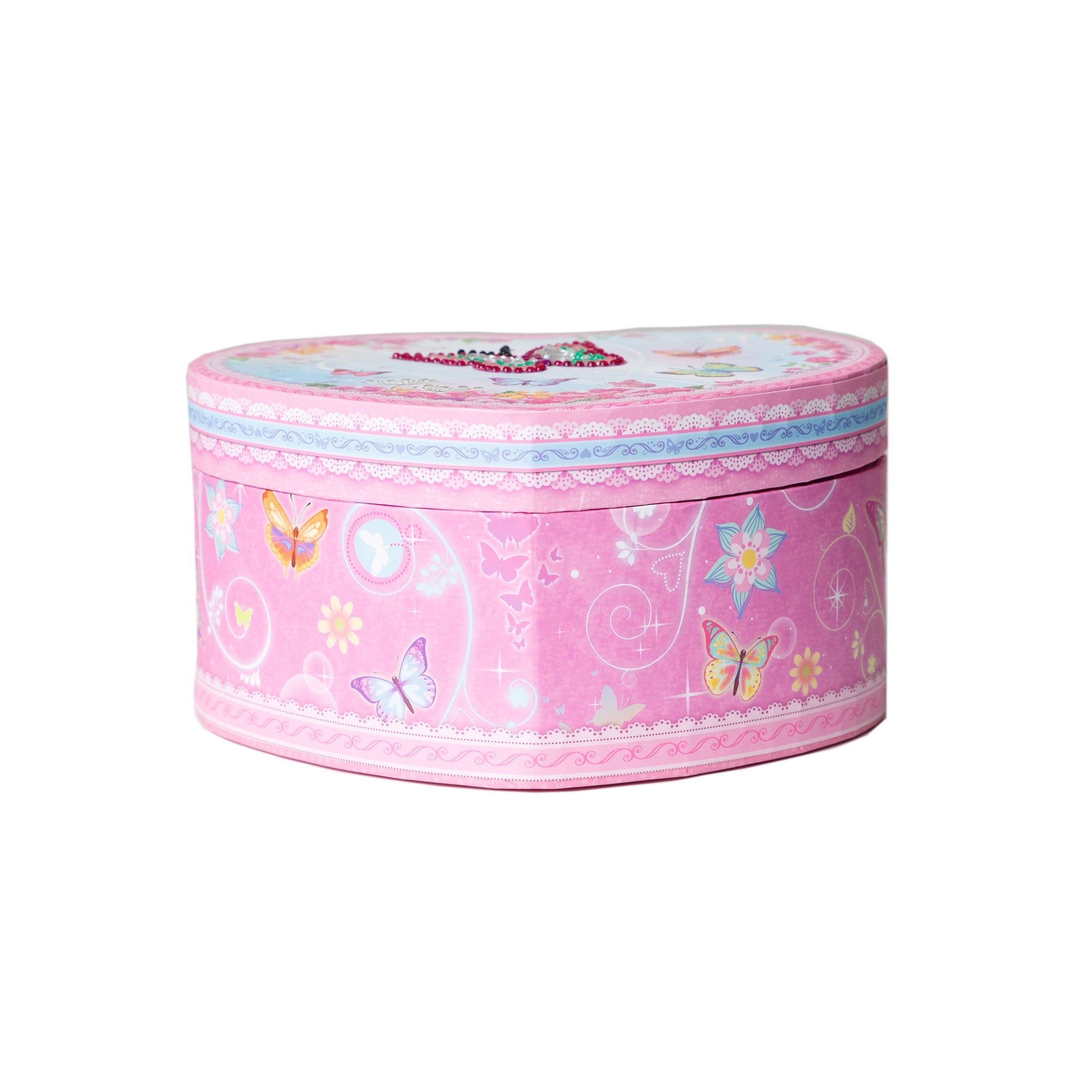 Butterfly Heart Shaped Musical Jewelery Box