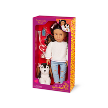 OUR GENERATION 18 INCH DOLL WITH PET NATASSIA & ANGEL