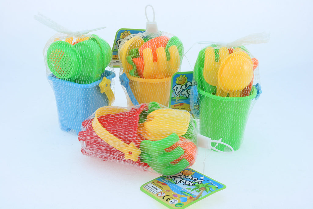 BEACH BUCKET WITH 6 ACCESSORIES ASSORTED STYLES