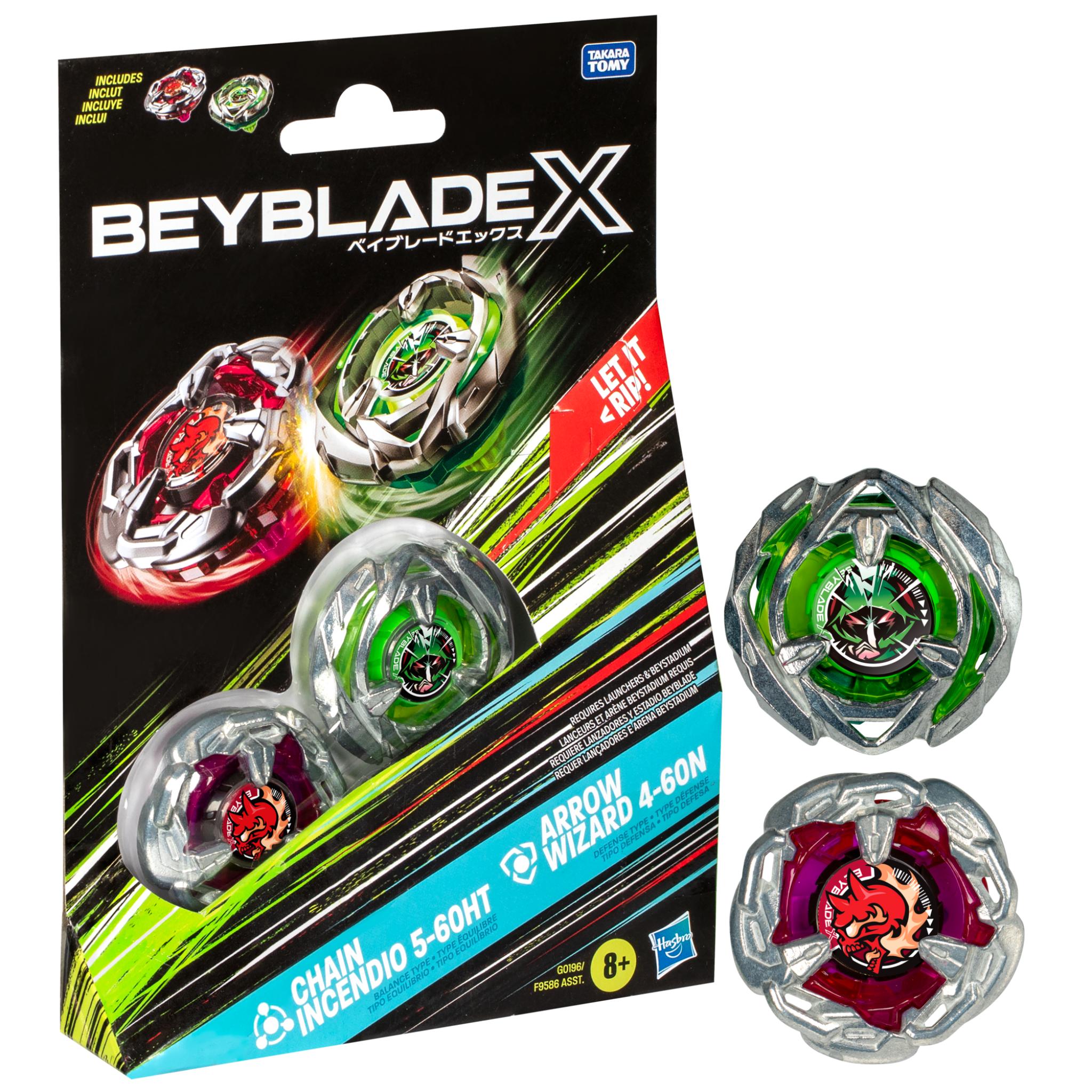 Beyblade X Chain Incendio 5-60HT and Arrow Wizard 4-60N Dual Pack Set