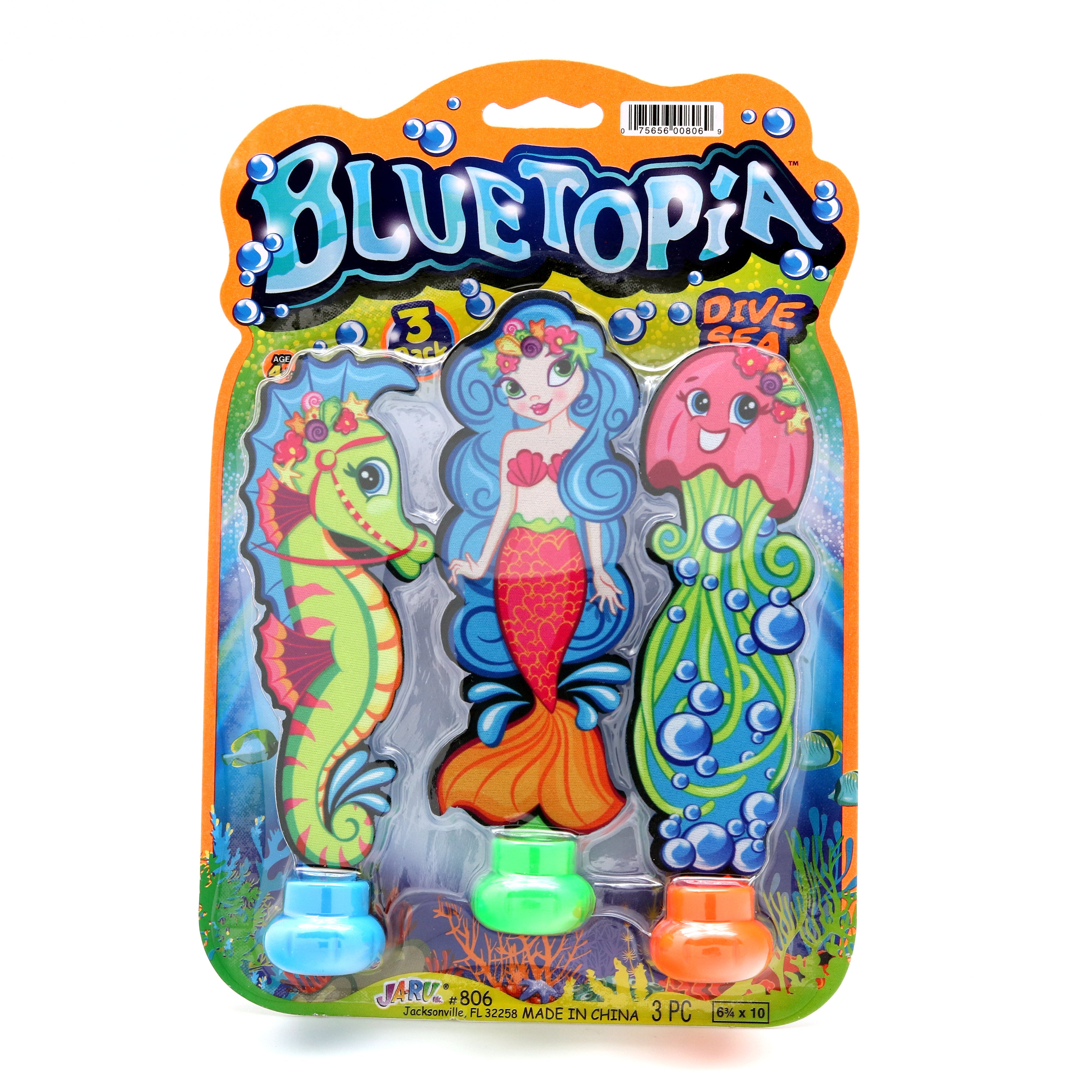 Bluetopia Sea Animals Dive Sticks 3 Pack Assorted Styles