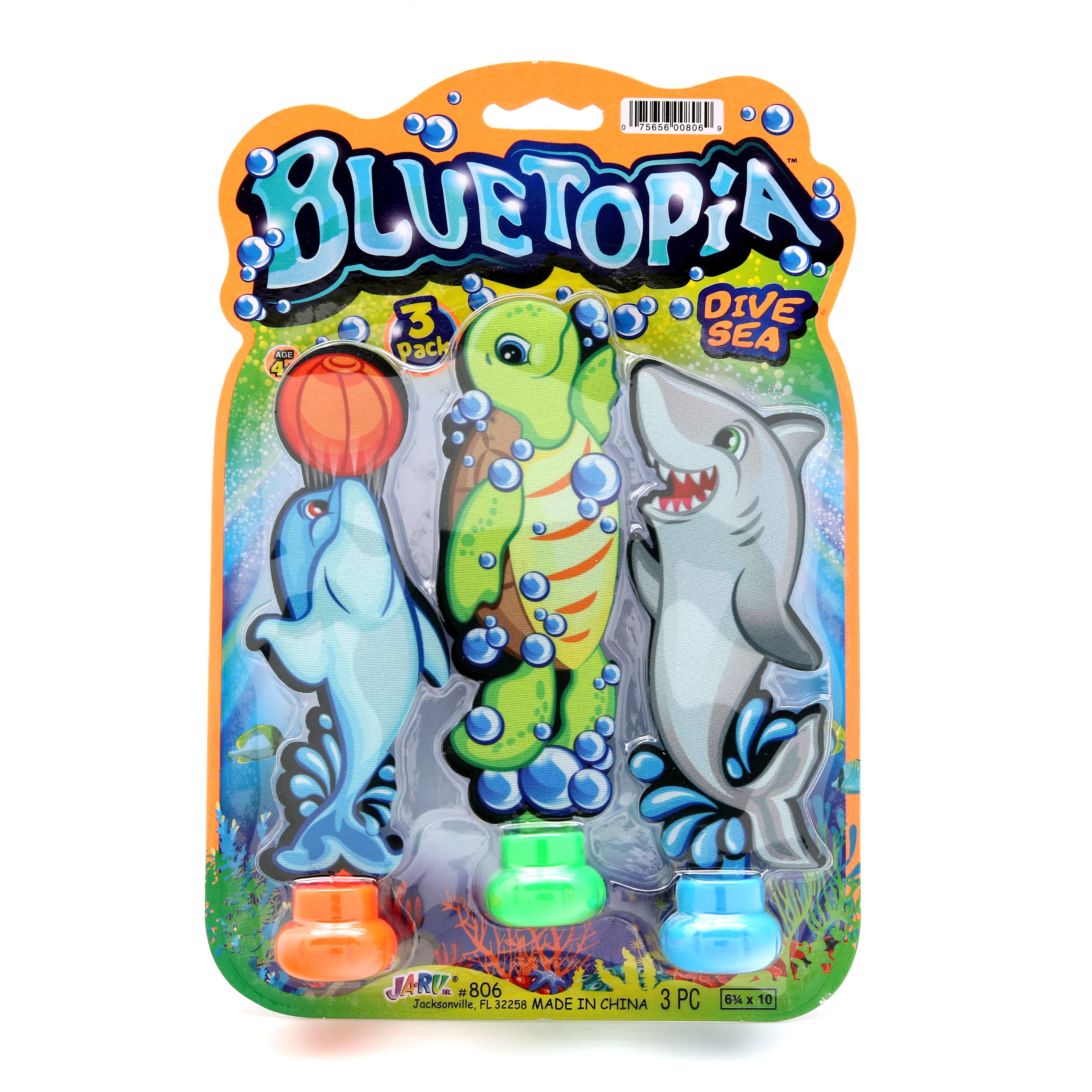 Bluetopia Sea Animals Dive Sticks 3 Pack Assorted Styles