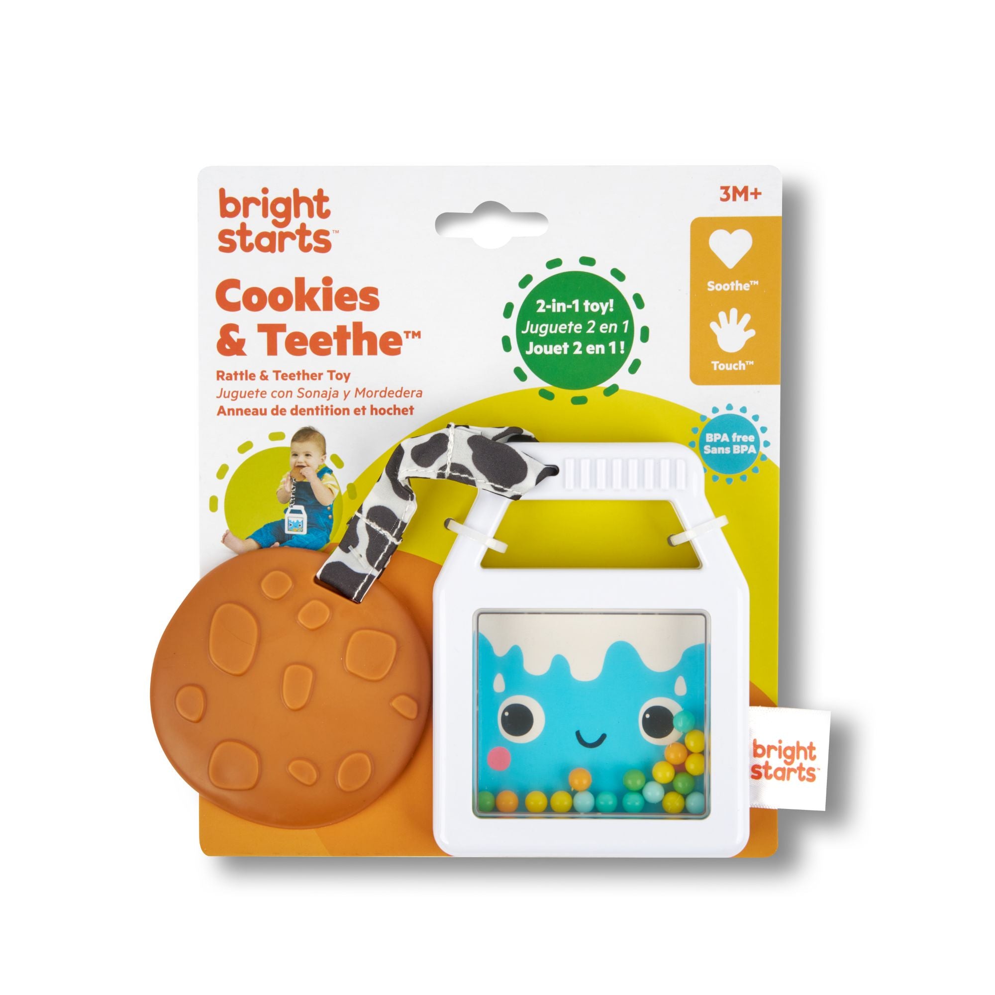 Bright Starts Cookies & Teeth Rattle Teether Toy