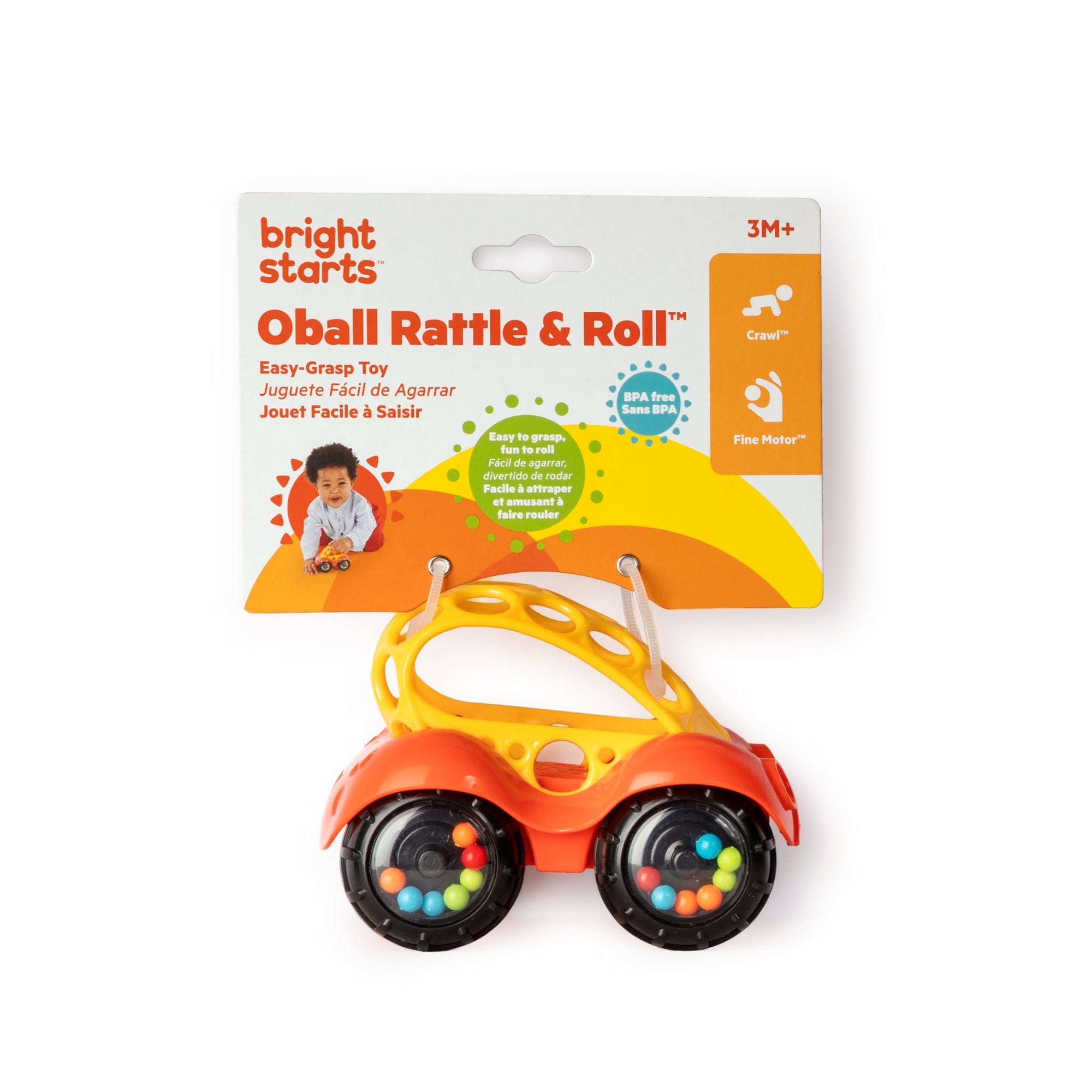 Bright Starts Oball Rattle & Roll Assorted Styles - Toyworld NZ