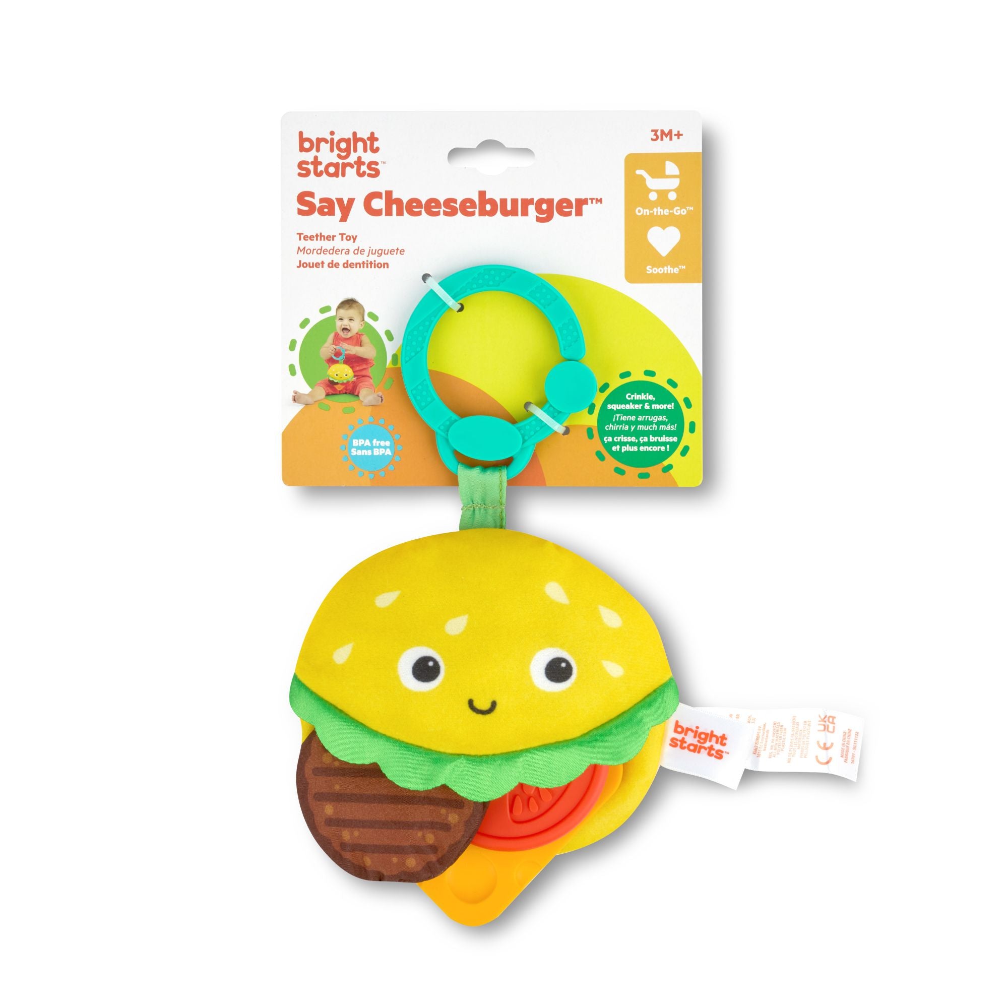 Bright Starts Say Cheeseburger Teether Toy