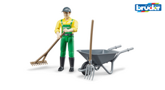BRUDER FARMER FIGURE WITH ACCESSORIES