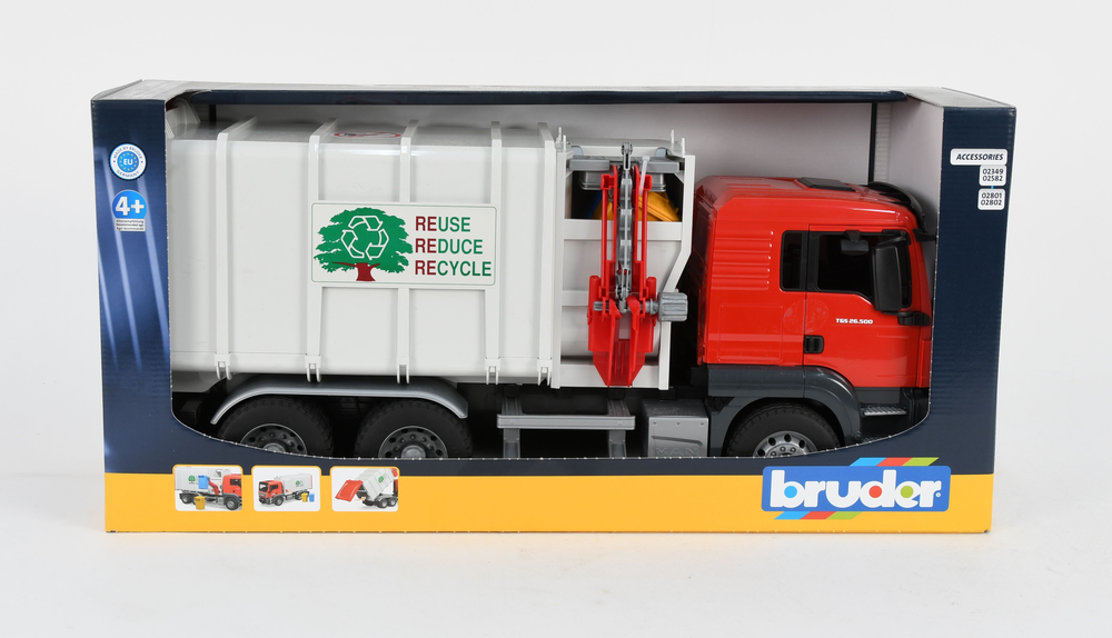 Bruder Man Tgs Side Load Garbage Truck - Toyworld NZ