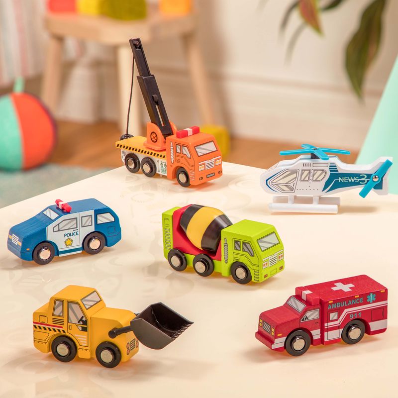 BATTAT WOOD & WHEELS WOODEN VEHICLES ASSORTED STYLES