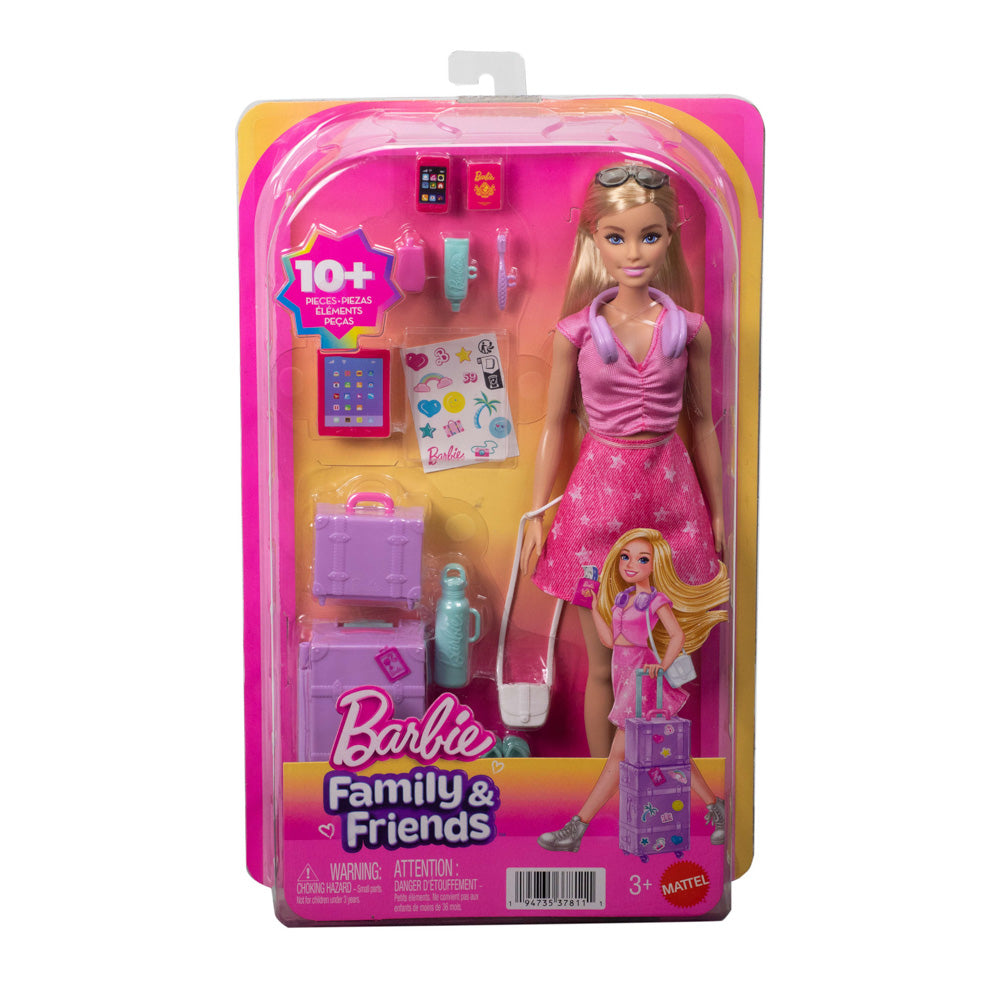 Barbie Family & Friends Adventures With Malibu Doll - Suitcase Travel Doll.
