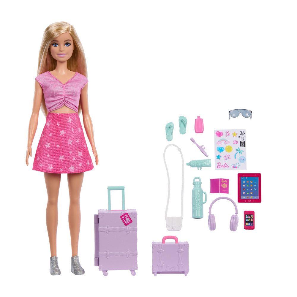 Barbie Family & Friends Adventures With Malibu Doll - Suitcase Travel Doll.