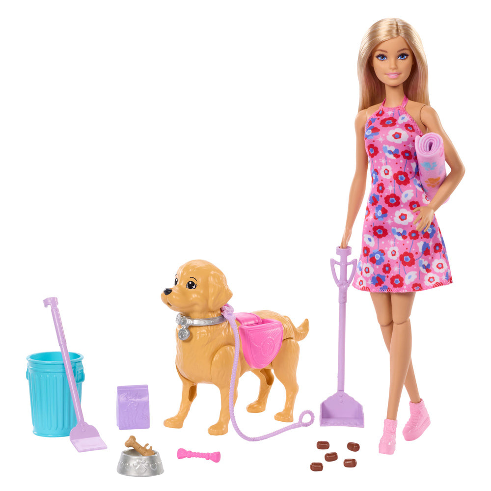 Barbie Family & Friends Walk & Potty - Barbie Malibu with dog that poops.