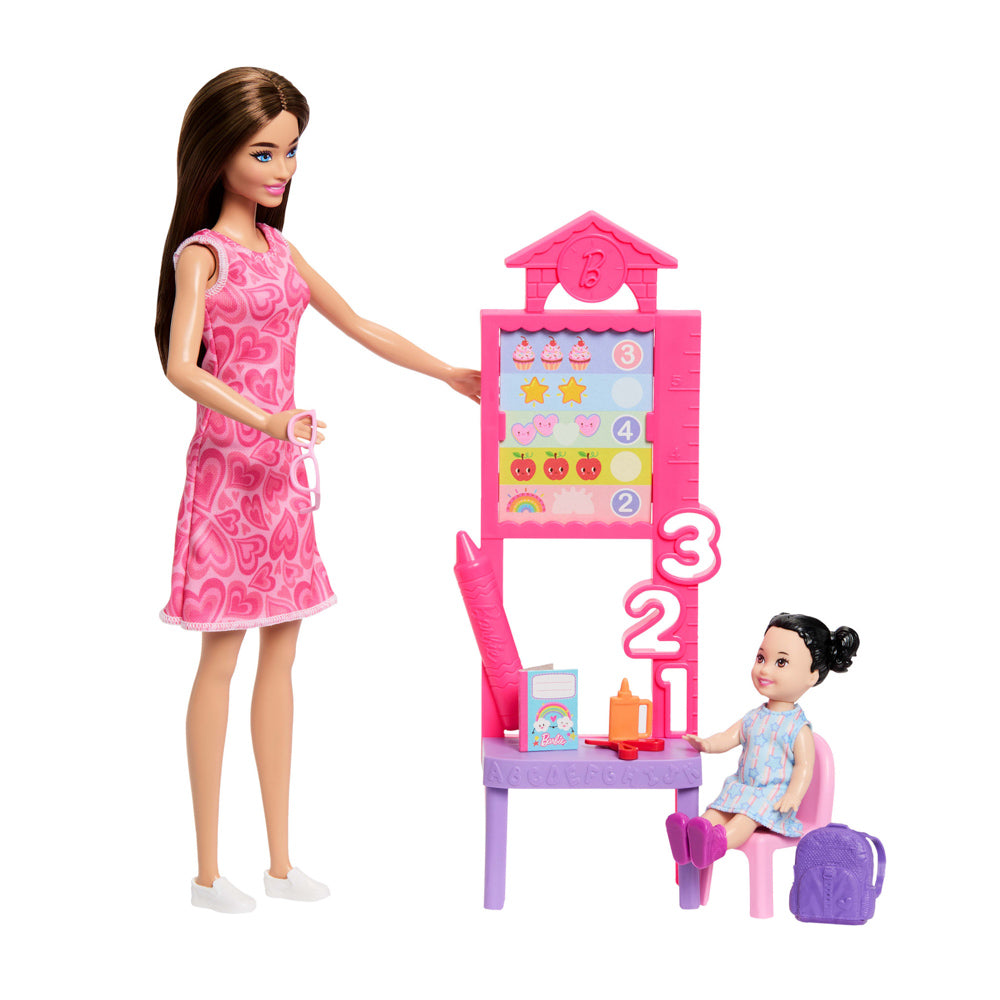 Barbie Career Doll Playset - Teacher With Brunette Toddler