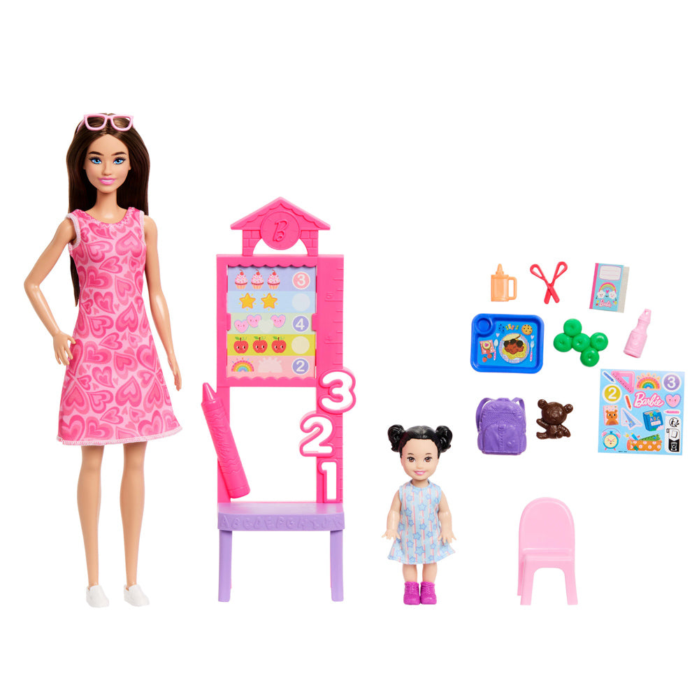 Barbie Career Doll Playset - Teacher With Brunette Toddler