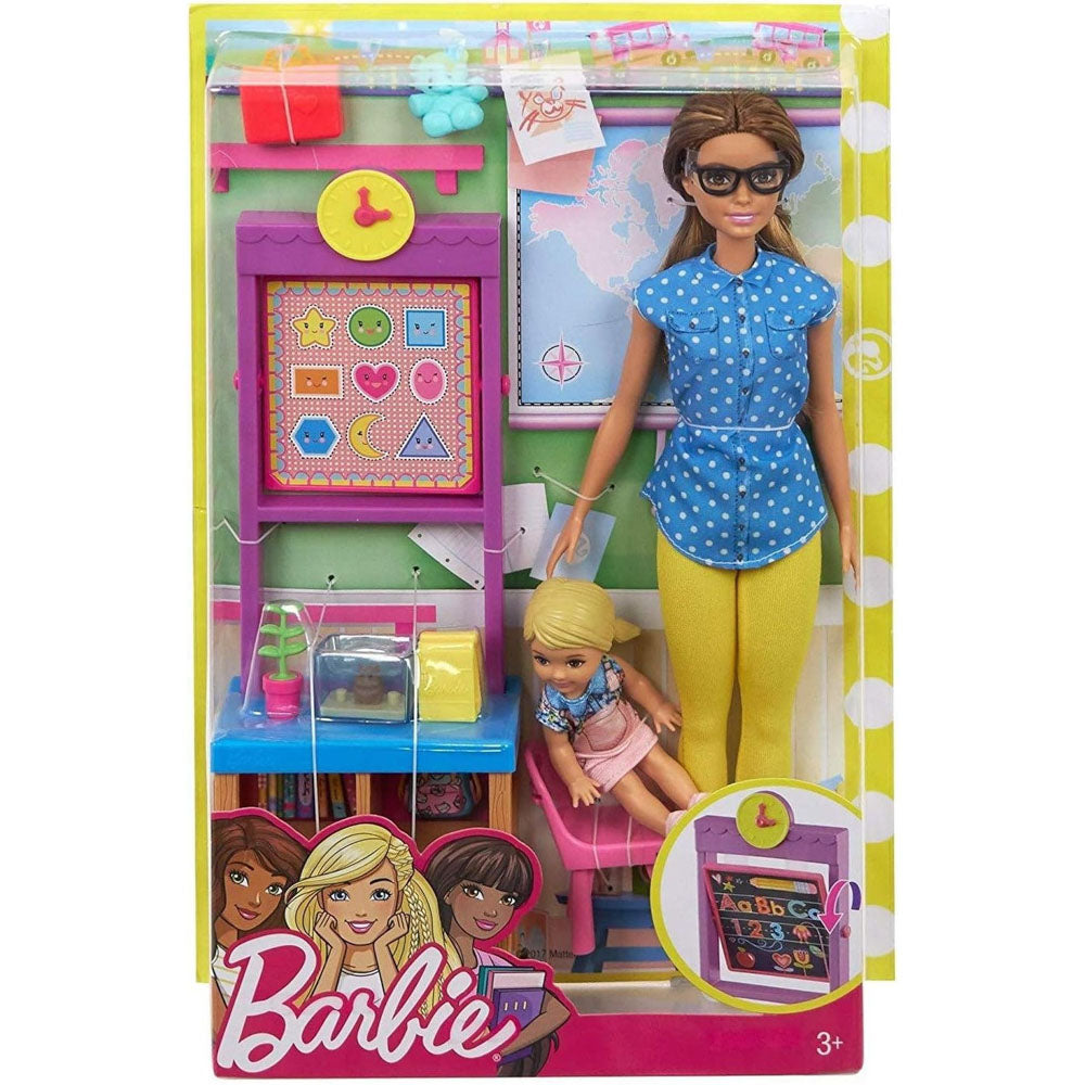 Barbie Career Doll & Playset - Brunette Teacher and student, in packaging