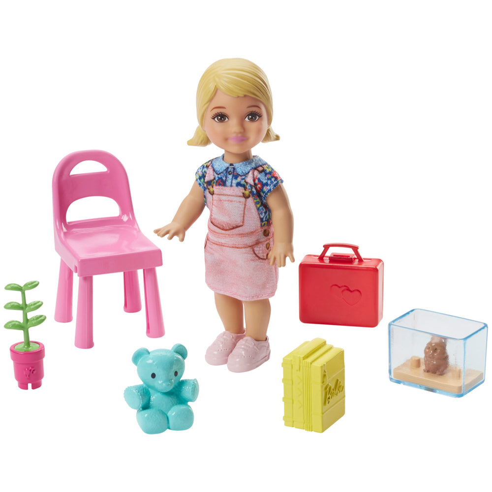 Student doll with chair and accessories, in the Barbie Career Doll & Playset - Brunette Teacher