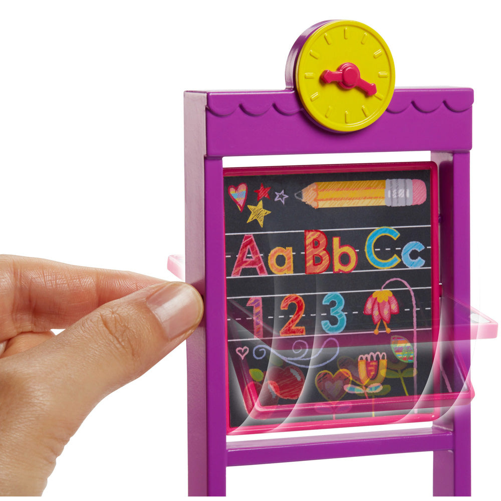 Flipping blackboard in the Barbie Career Doll & Playset - Brunette Teacher