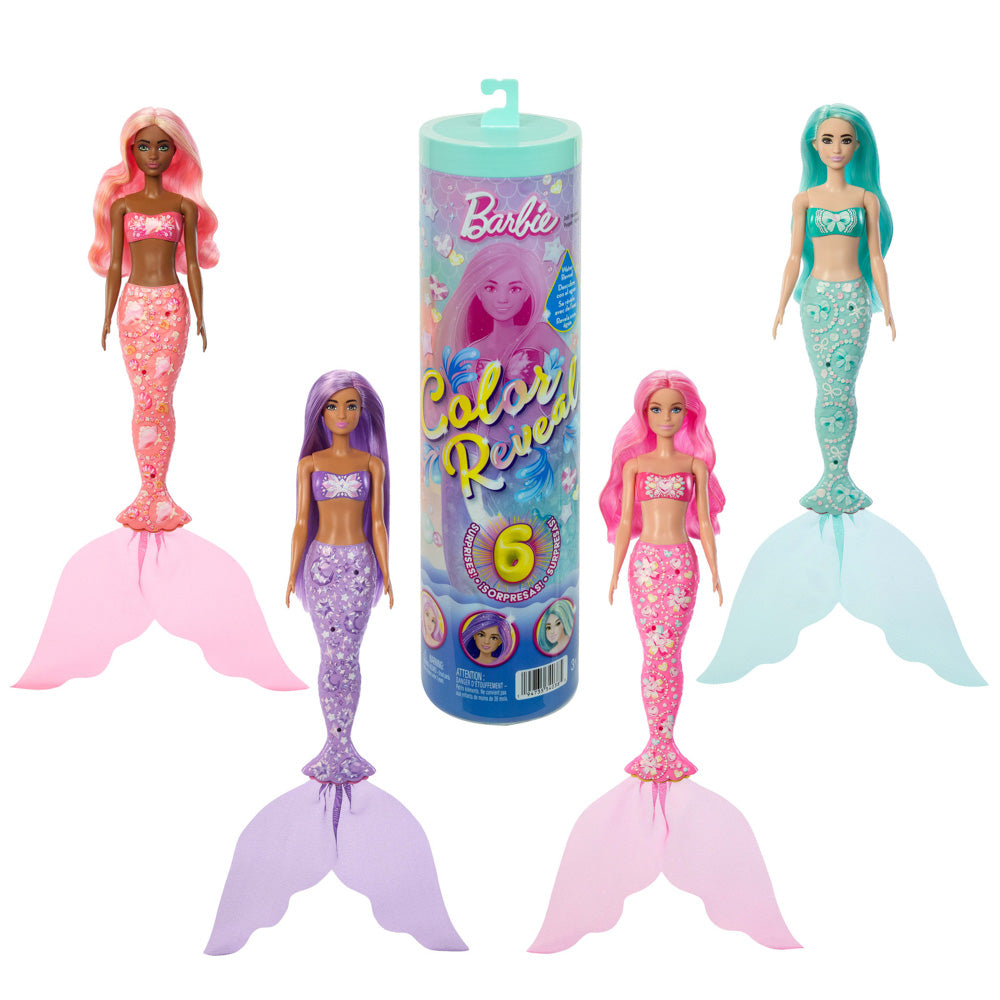 Barbie Color Changing Reveal Mermaid Surprise Blind Box Dolls, with packaging