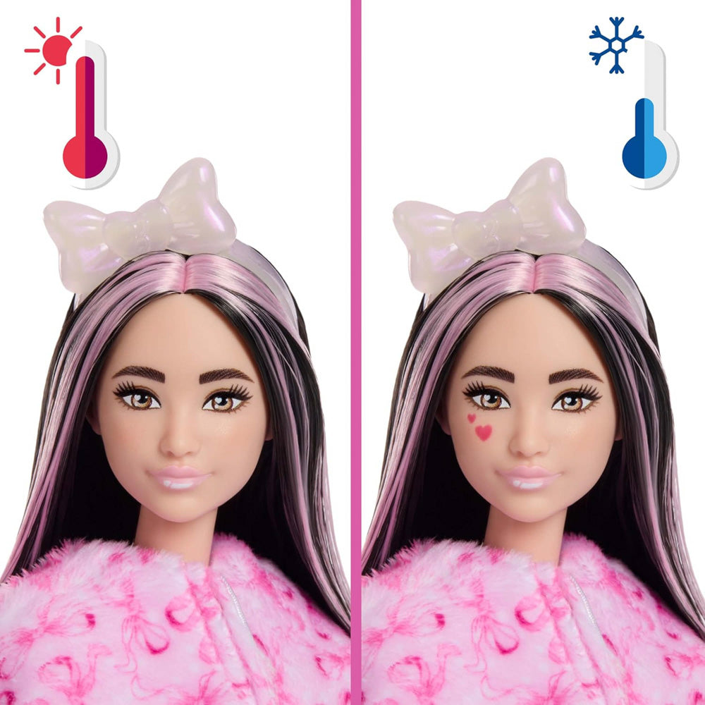 Face changes with cold and hot water, in the Barbie Doll Toy Cutie Reveal Cuddly Series - Lamb