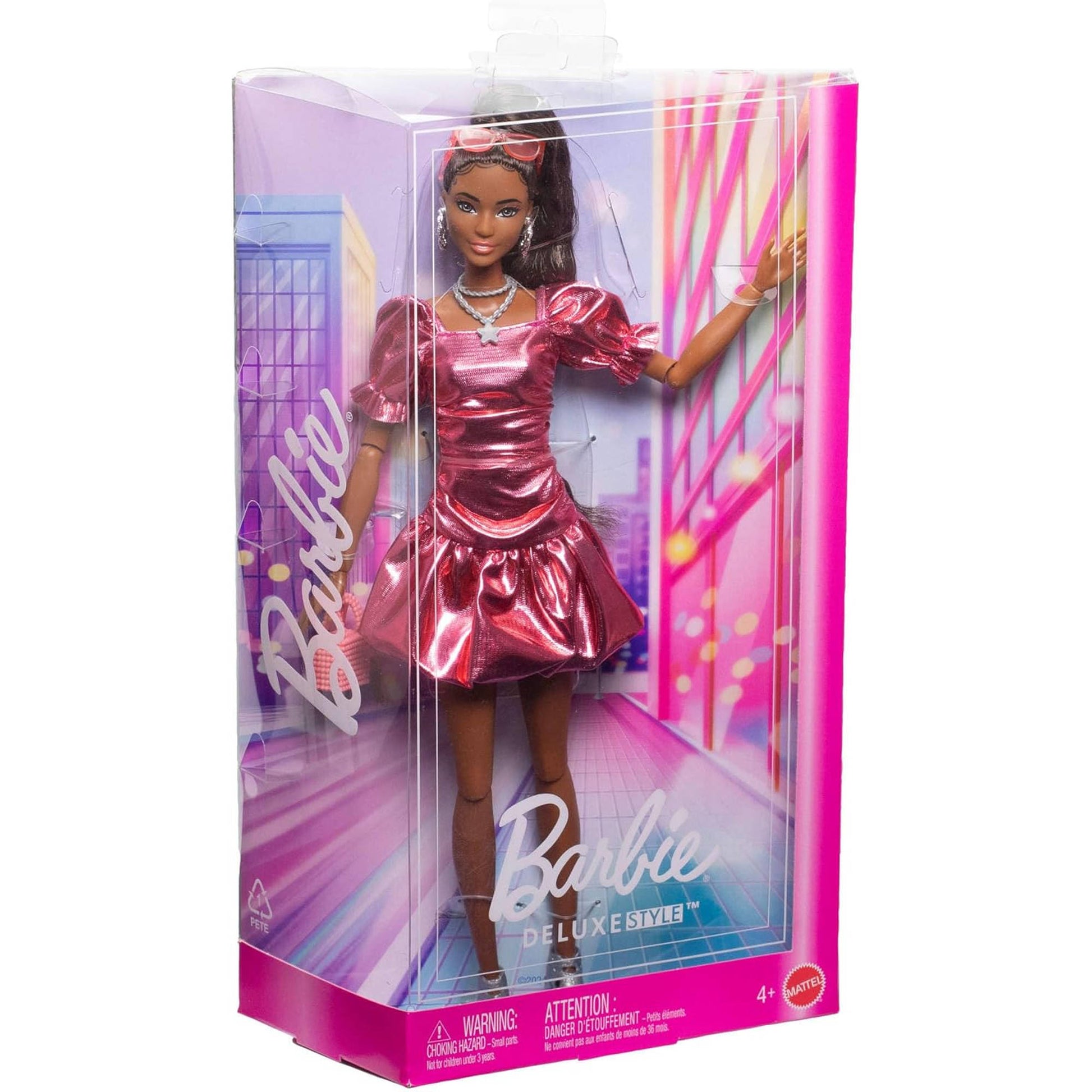 Barbie Deluxe Style Doll 6 - Metallic Coral Pink Dress, in packaging