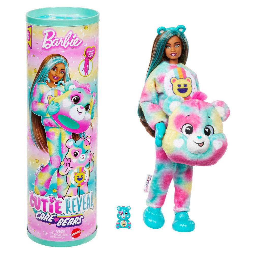 Barbie Cutie Reveal Care Bears - Good Vibes Bear Doll Toy, in packaging