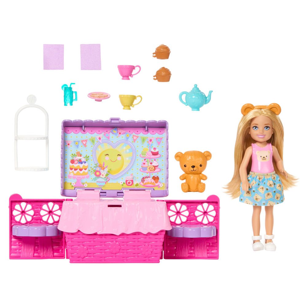 Accessories included in the Barbie Family & Friends Chelsea Tea Party Picnic Playset