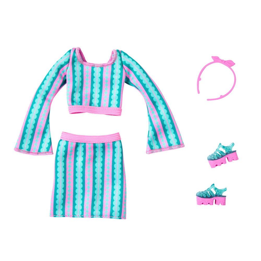 Barbie Fashion Complete Looks - Striped top and skirt set