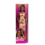 Barbie Fashionista Diversity Doll with Black Hair Skin - 233 Flower Midi Dress, in packaging