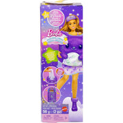 Barbie Party Unboxed Sleepover Reveal Pyjama Surprise - Purple Doll, in packaging