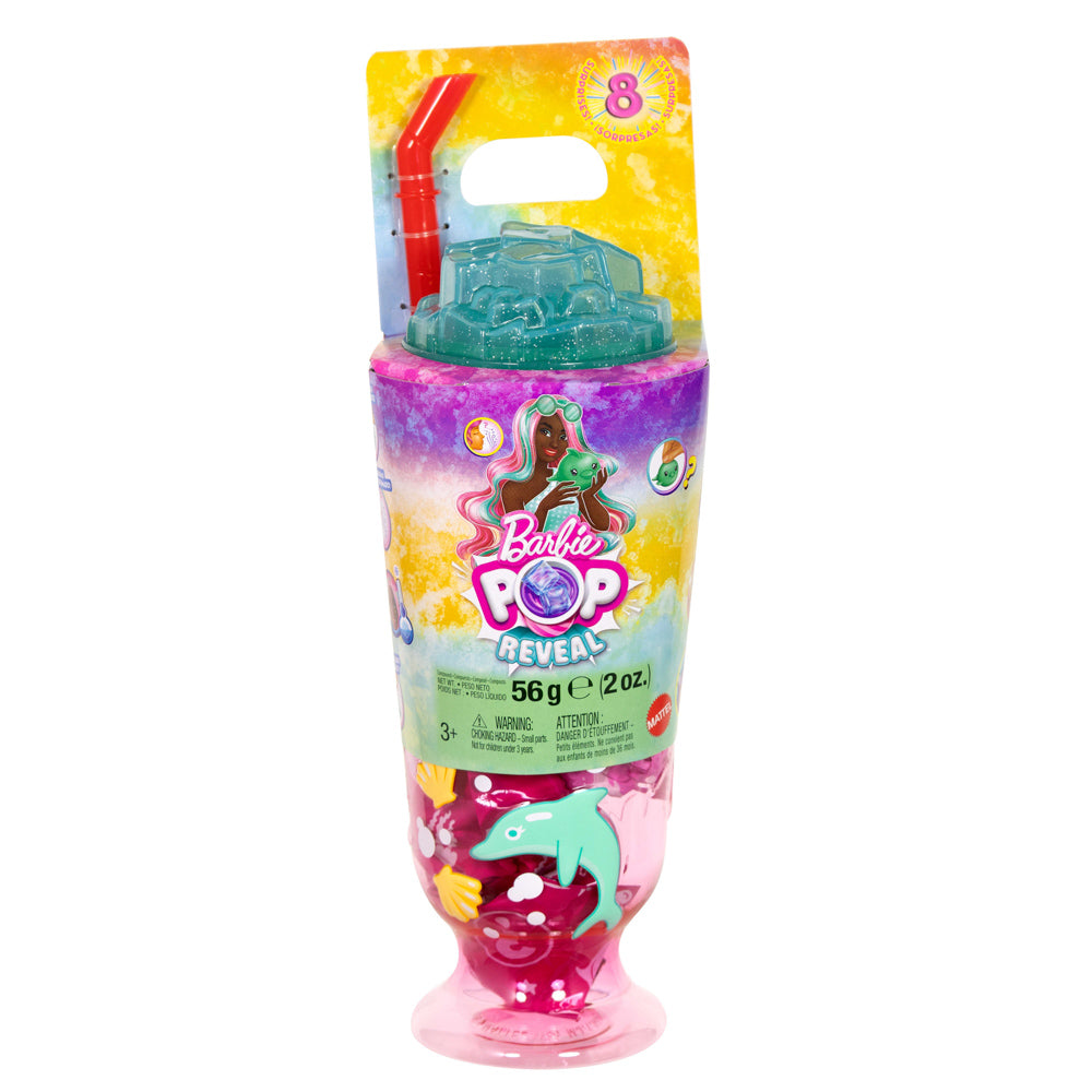 Barbie Pop Reveal Sea Slushy Doll - Dolphin, in packaging