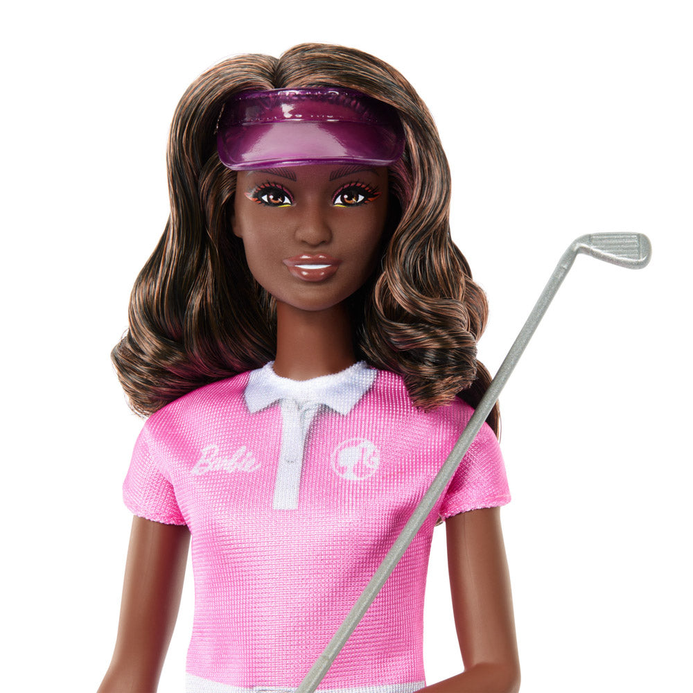Close up of Barbie You Can Be Anything Career Doll - Golfer