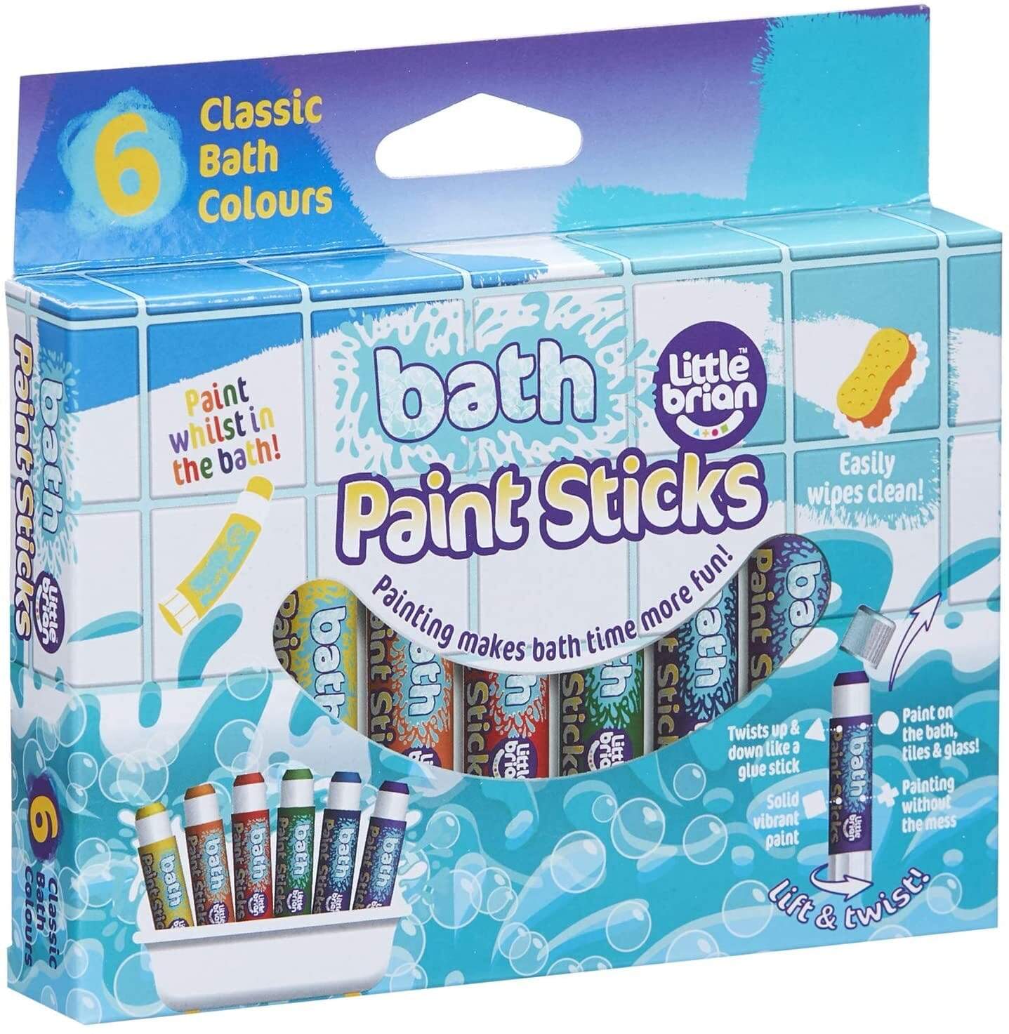 Little Brian Bath Paint Sticks 6 Pack