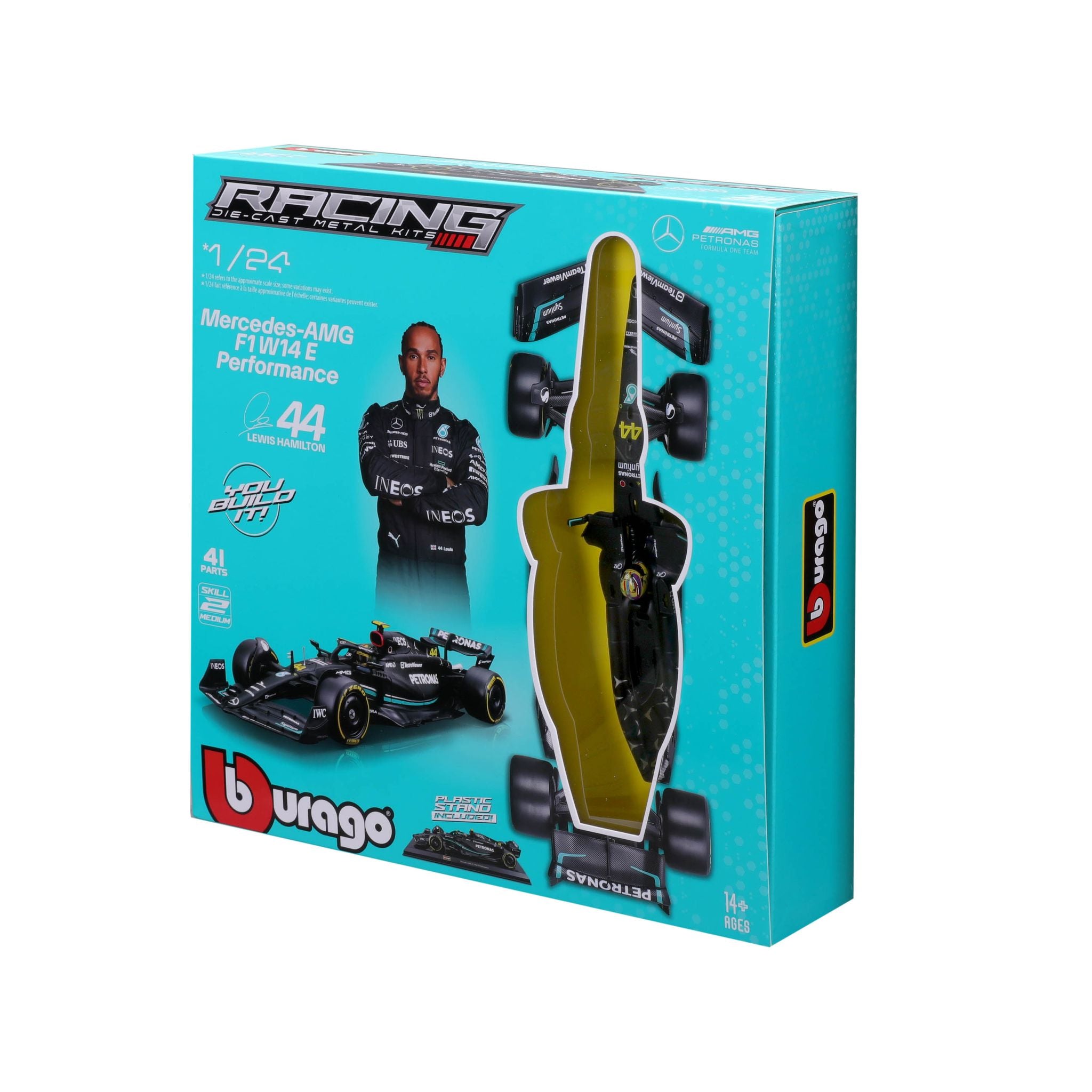 Bburago 1/24 Mercedes Amg Petronas W14e 2023 Model Kit - #44 Hamilton
