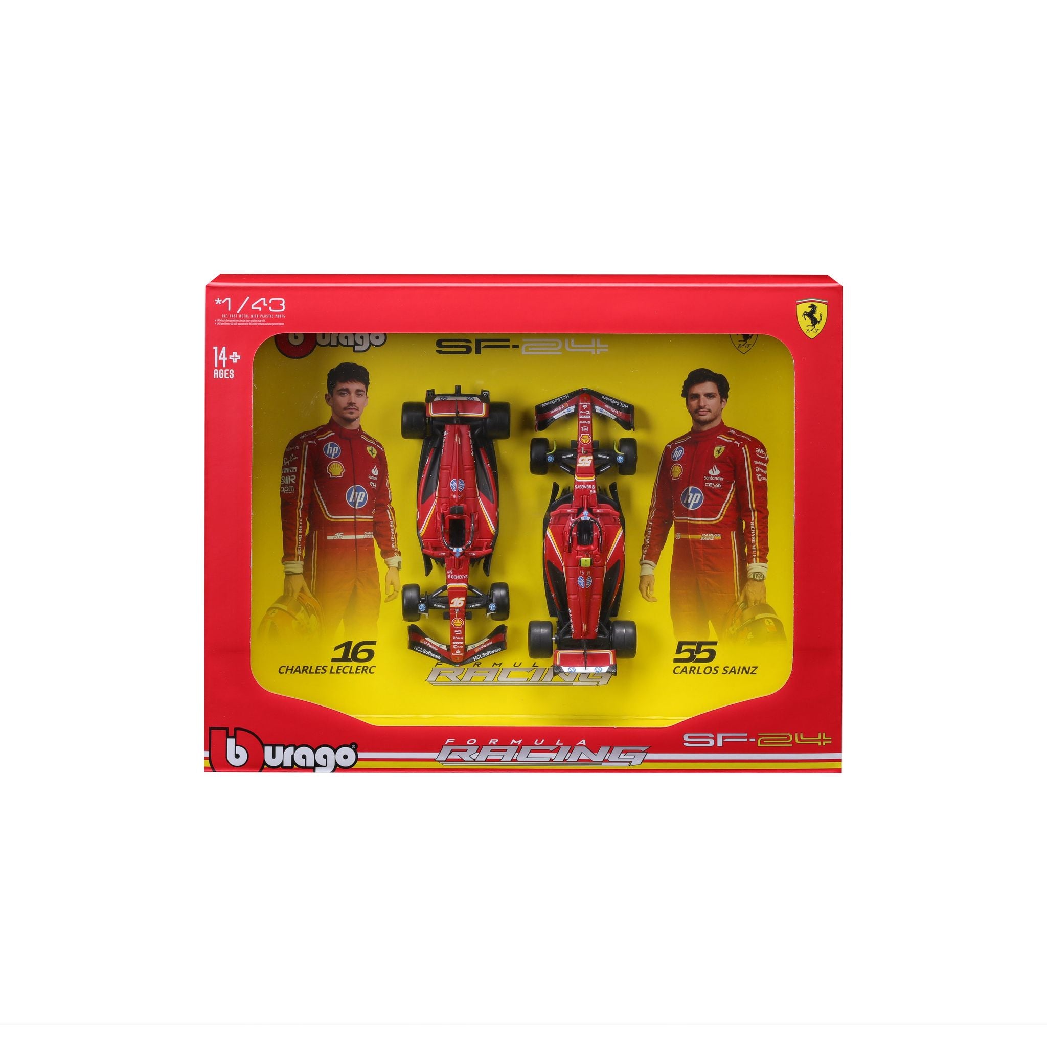 Bburago 1:43 2 Pack Scuderia Ferrari Sf-24 2024