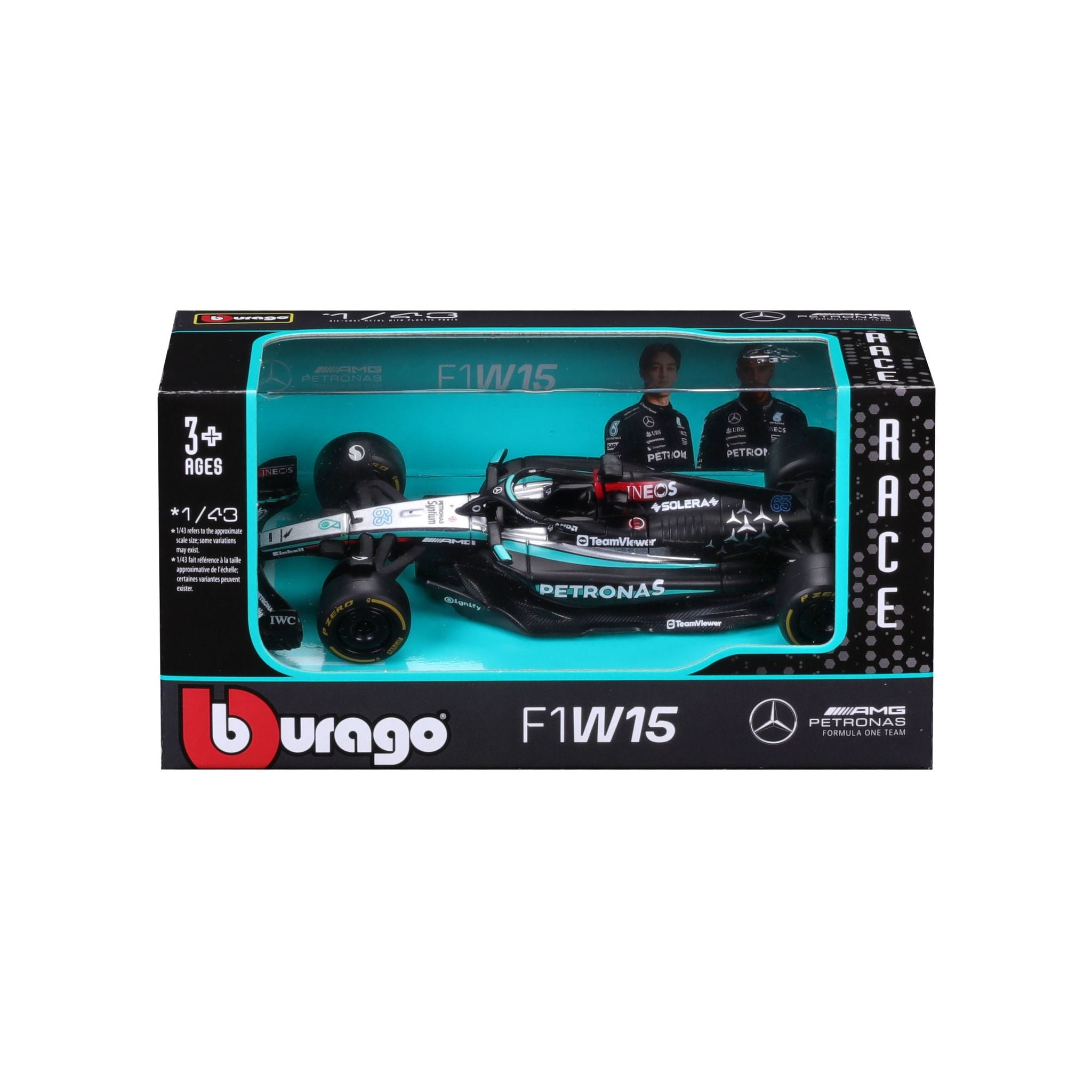 Bburago 1:43 F1 Mercedes 2024, Wb #63 Russell