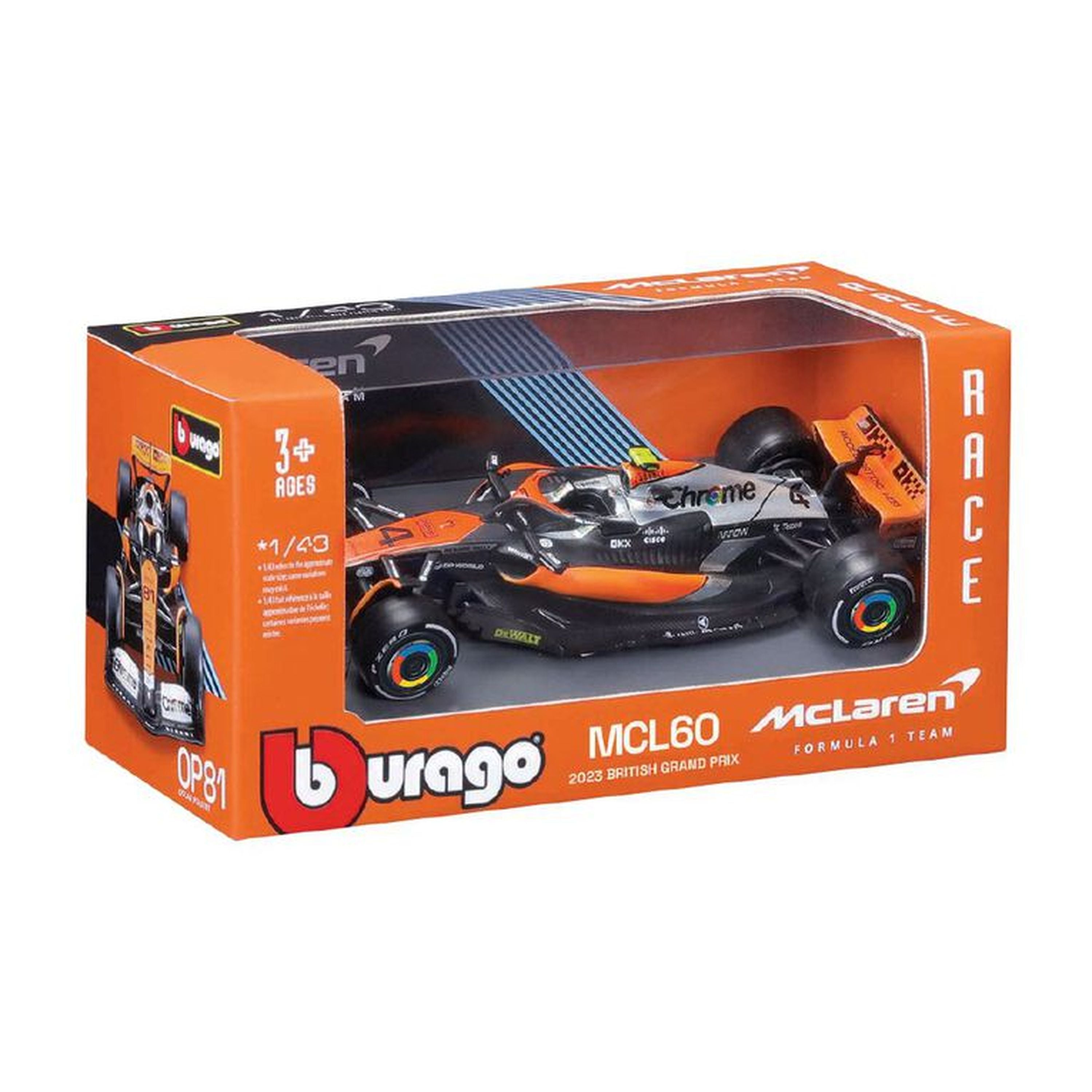 Bburago 1:43 Mclaren F1 2023 #4 Lando Norris
